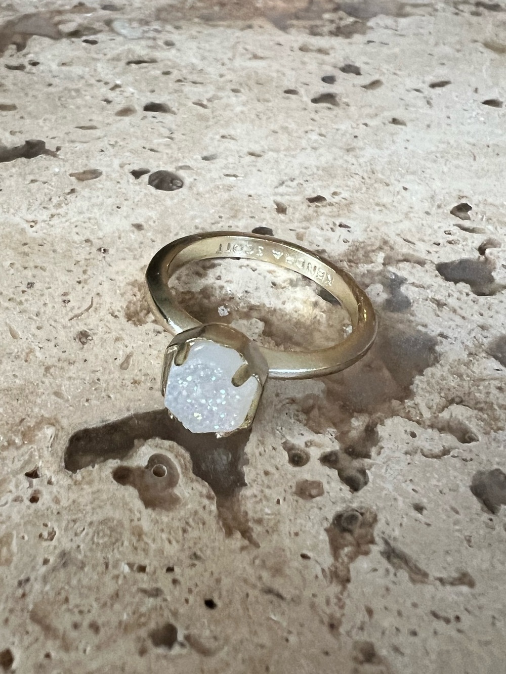 Kendra Scott Gold Druzy Hexagon Ring